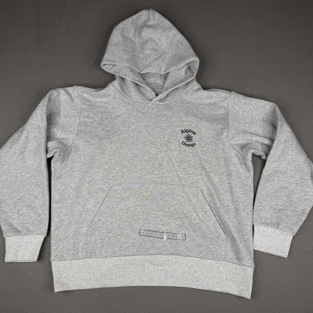 Alpine Design Hoodie Womens Large Gray Heather AD Hike Fleece Pullover ADW24600H